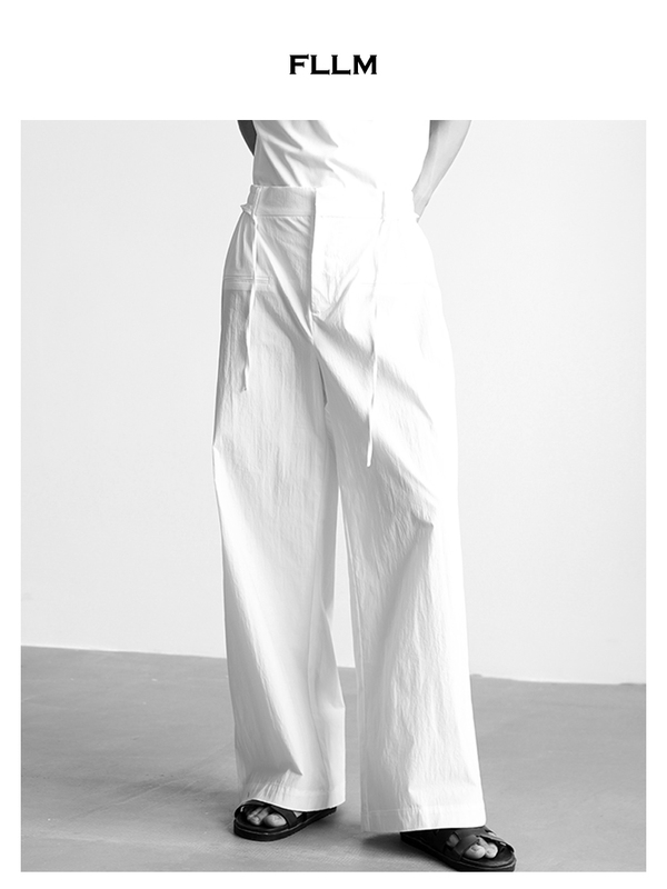 Fllm Comfortable and Versatile, Half-Elastic Waistband, Loose-Fitting Textured Long Pants, Casual Pants for Men and Women Fllm Comfortable and Versatile, Half-Elastic Waistband, Loose-Fitting Textured Long Pants, Casual Pants for Men and Women