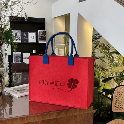 Новая цветовая сумка с войлокой для настройки для настройки подарочной сумки логотипа