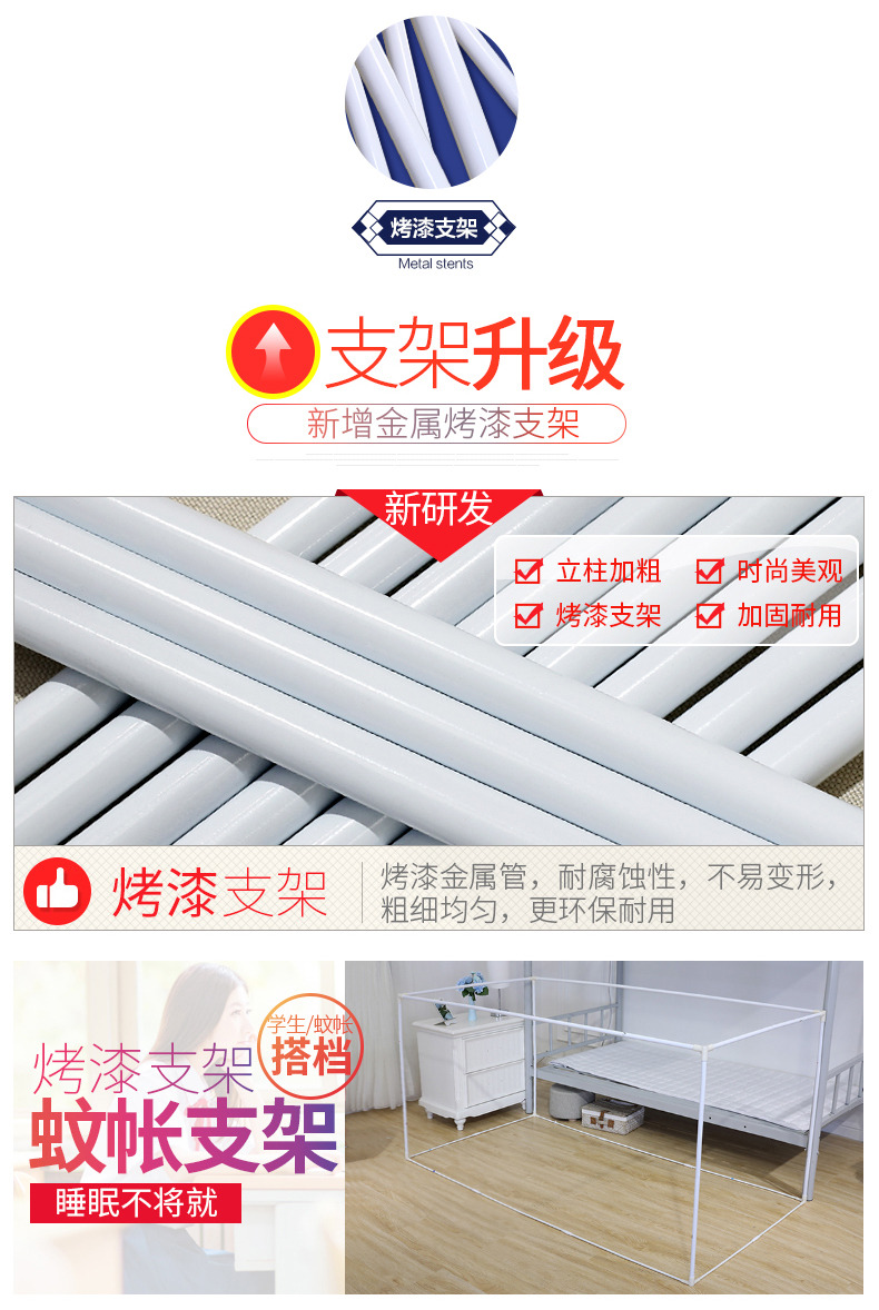 Ký túc xá đại học, cửa lưới chống muỗi, cửa hàng, 0,9m, giường đơn, ba cửa, khép kín hoàn toàn, phòng ngủ nam và nữ, 80x180cm - Lưới chống muỗi mùng chống muỗi gấp gọn