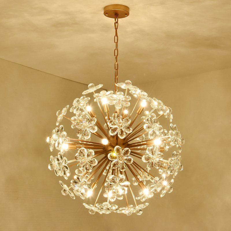 Post-modern crystal ball chandelier living room bedroom restaurant clothing store creative personality sample room lamps