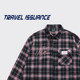 TRAVELISSUANCE Wanwanyixiao trendy brushed loose plaid casual long-sleeved shirt BF for men and women