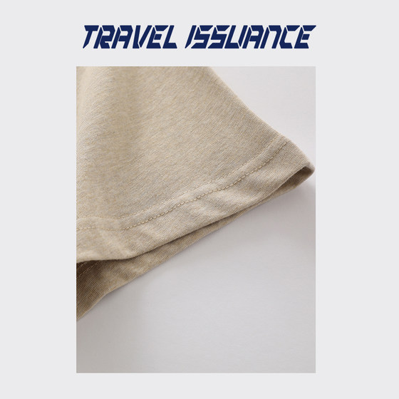 TRAVELISSUANCE의 의의는 전국 트렌드 단색 심플 캐주얼 다재다능한 신상 루즈한 반팔 티셔츠입니다