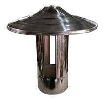 New thickened stainless steel wind-proof hood three-way firewood stove smoke exhaust pipe outdoor building with rain-proof hat China