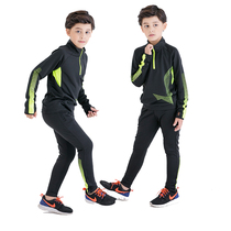 Childrens football suit Long sleeve sports training suit Mens football leg pants Primary school students spring and autumn and winter football suit suit