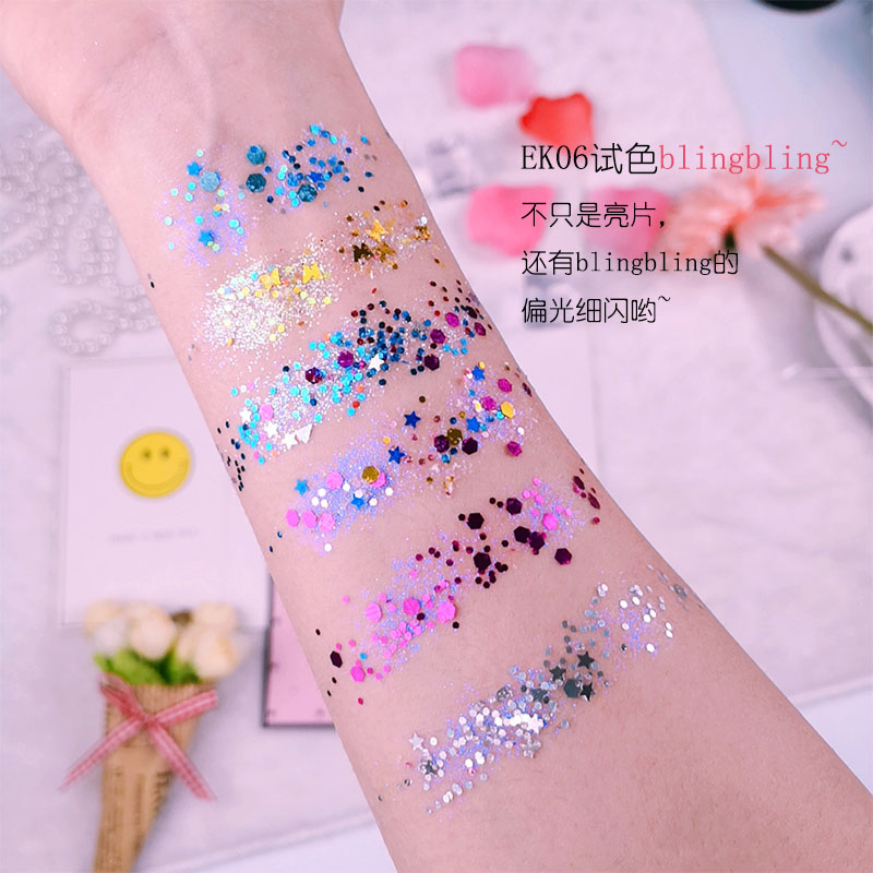 6 đĩa màu mắt sequin lấp lánh trẻ em đặc biệt trang điểm sân khấu hiệu suất siêu flash net màu đỏ trang điểm - Bóng mắt phấn mắt nars