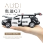 Caipo 1:32 xe cảnh sát Audi Q7 xe off-road xe hợp kim mô hình âm thanh và ánh sáng kéo lại cửa hợp kim đồ chơi xe - Chế độ tĩnh hình moto