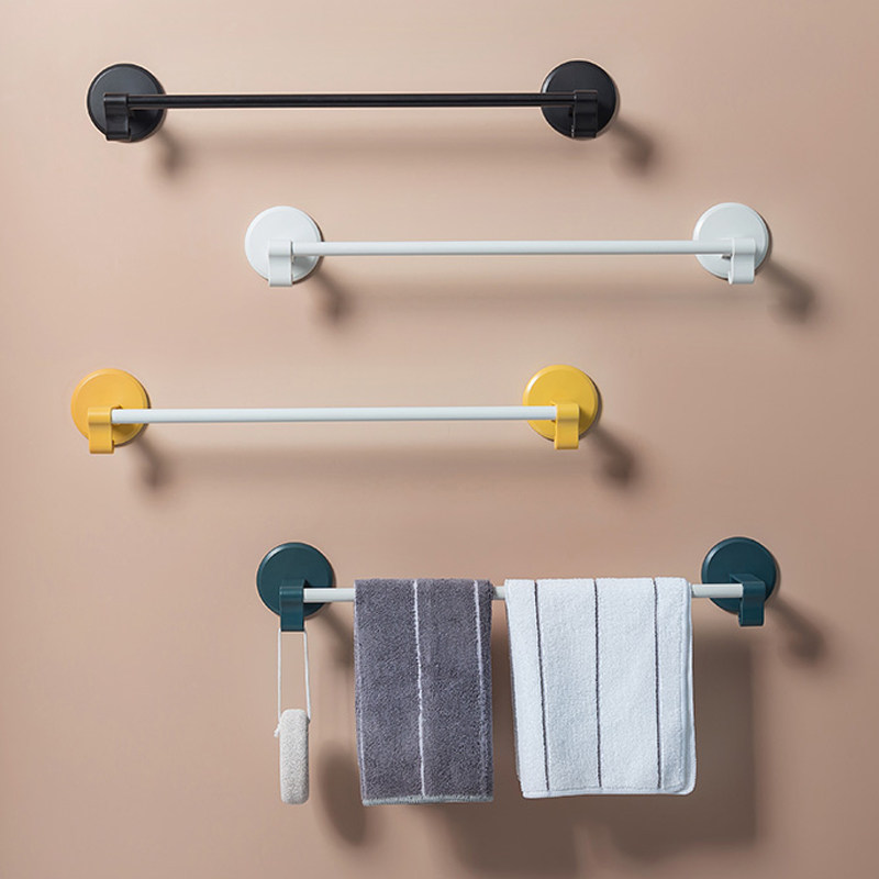 Perforated wall-mounted wool towels Makeup Room Bath Towels Shelf Shelve Hook Bathroom rack Single pole hanging towel rod