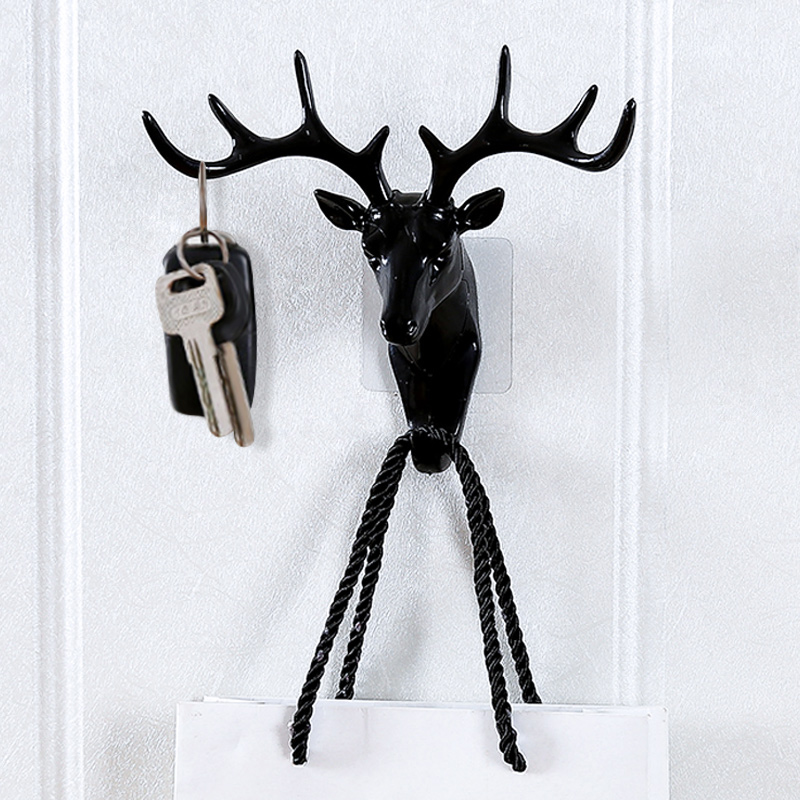Nordic Creative Hangover Hook Free Punch Cloak Hood Deer Head Decoration Wall-mounted Genguan Key Hanger Entry Door Hanger