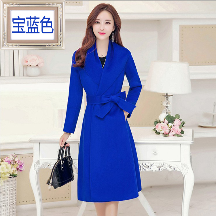 Chất lượng cao 18 mùa thu và mùa đông phụ nữ trung niên cashmere hai mặt cashmere 100% 100% áo len len nguyên chất áo gió nữ