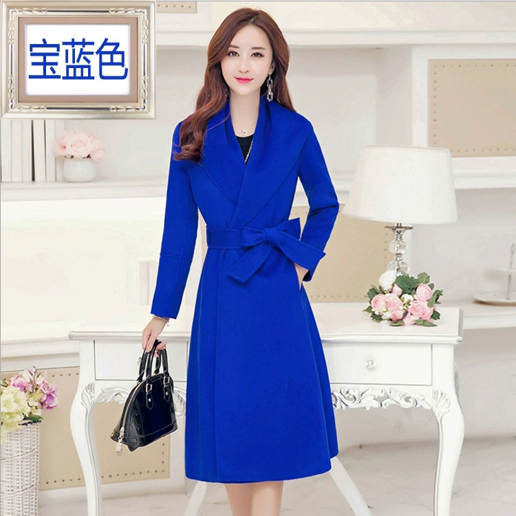Chất lượng cao 18 mùa thu và mùa đông phụ nữ trung niên cashmere hai mặt cashmere 100% 100% áo len len nguyên chất