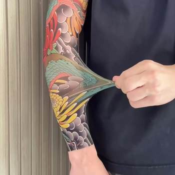 Ultra-thin tattoo flower arm ice sleeves summer niche anti-uv ice silk sunscreen sleeves outdoor cycling arm sleeves