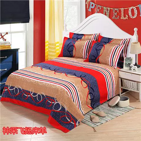 Khăn trải giường bằng vải cotton đơn màu đỏ đôi lớn 1,5m1,8 m 2.0 giường 100% cotton dày