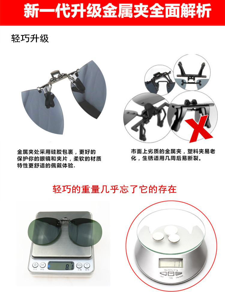 Kính râm phân cực Clip Bà lớn Khung hình bầu dục Văn học Retro Kính cận thị Kính mát Kính râm mat kinh hang hieu