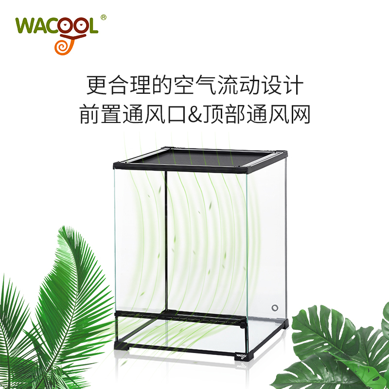 WACOOL Play Cool Front Vent Glass Reptile Orchid Plant Box Spider Horned Frog Snake Geckt Micro Landscape