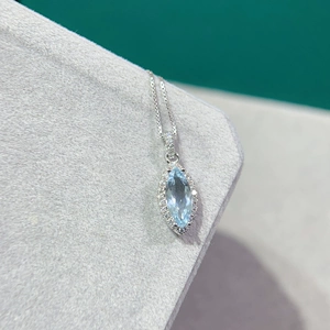 Сапфировая подвеска, инкрустация камня, 11mm, серебро 925 пробы, с драгоценным камнем