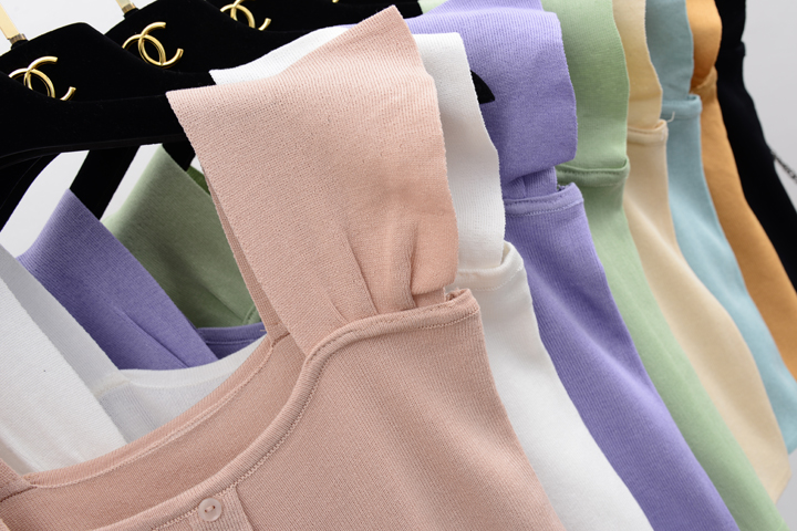 Sweet chic đơn ngực ngắn rộng sling vuông cổ áo ống đầu xù hai mặc áo gi lê đan là phụ nữ áo sơ mi mỏng áo thun nữ đẹp