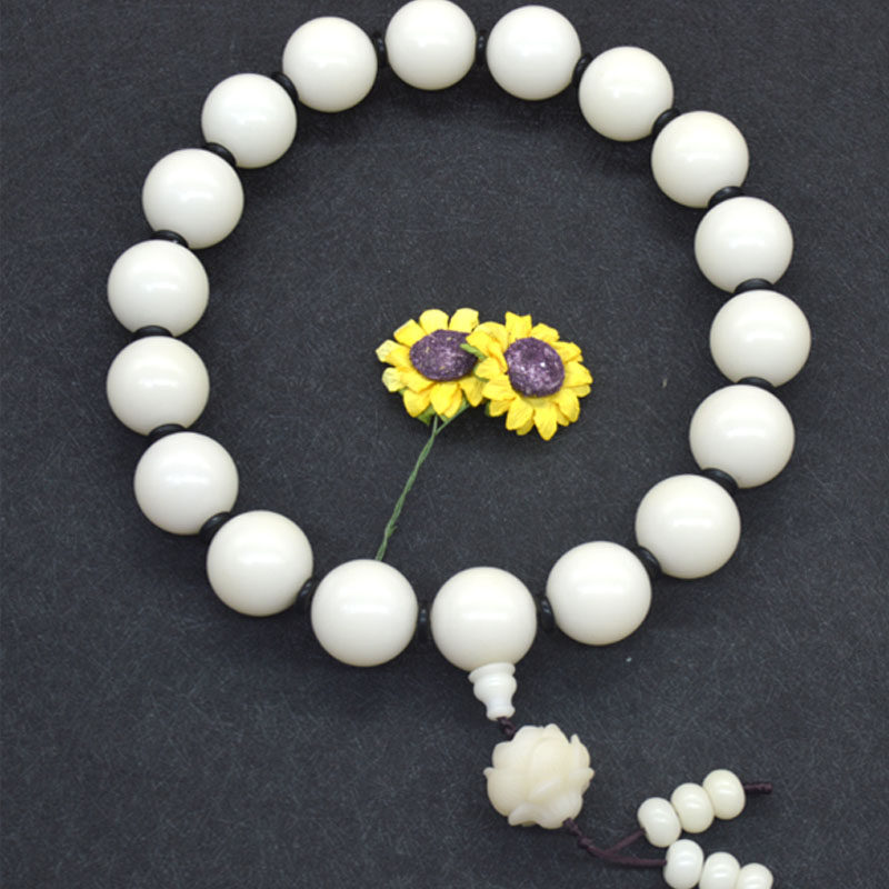 White jade Bodhi root large hand string 36 18 particles 25mm large beads finished natural non-bleached primary color