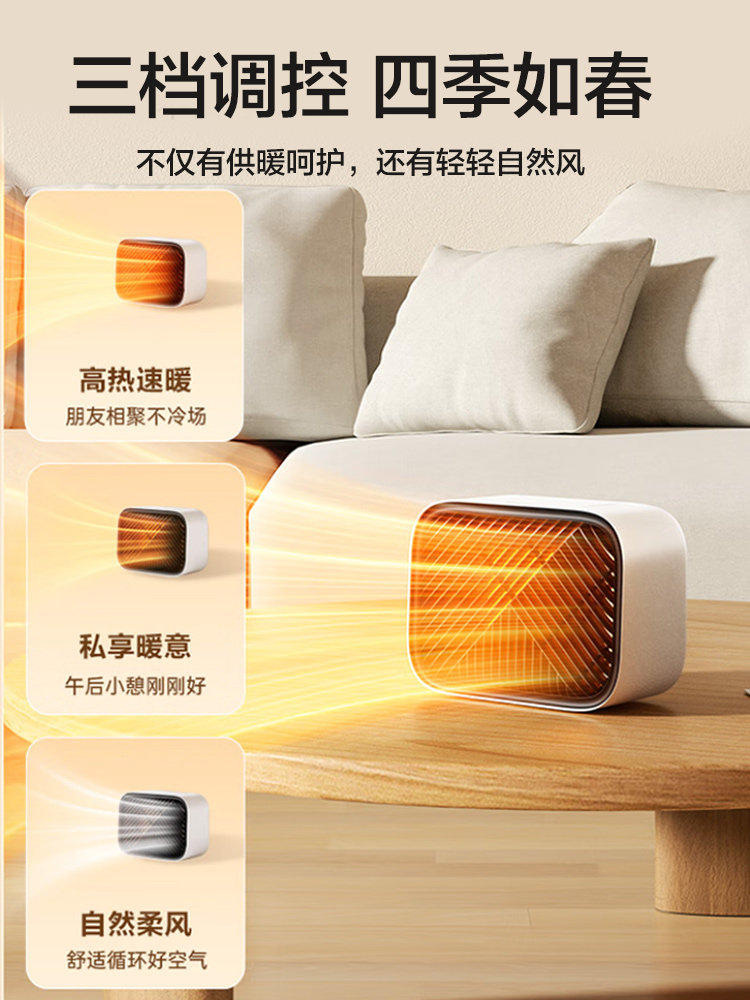 Gree Small Space Heater for Home Use, Energy-Saving Heater for Dormitory, Desktop Fast Heating, Small Sun Heater for Office, Hand Warmer