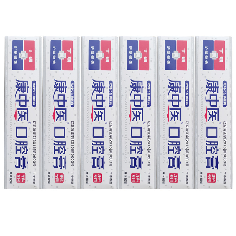 Kang Tcm Oral Paste Gum Protection Antibacterial Clove-Type Plant Antibacterial Removes Bad Breath 130g*6 Pieces
