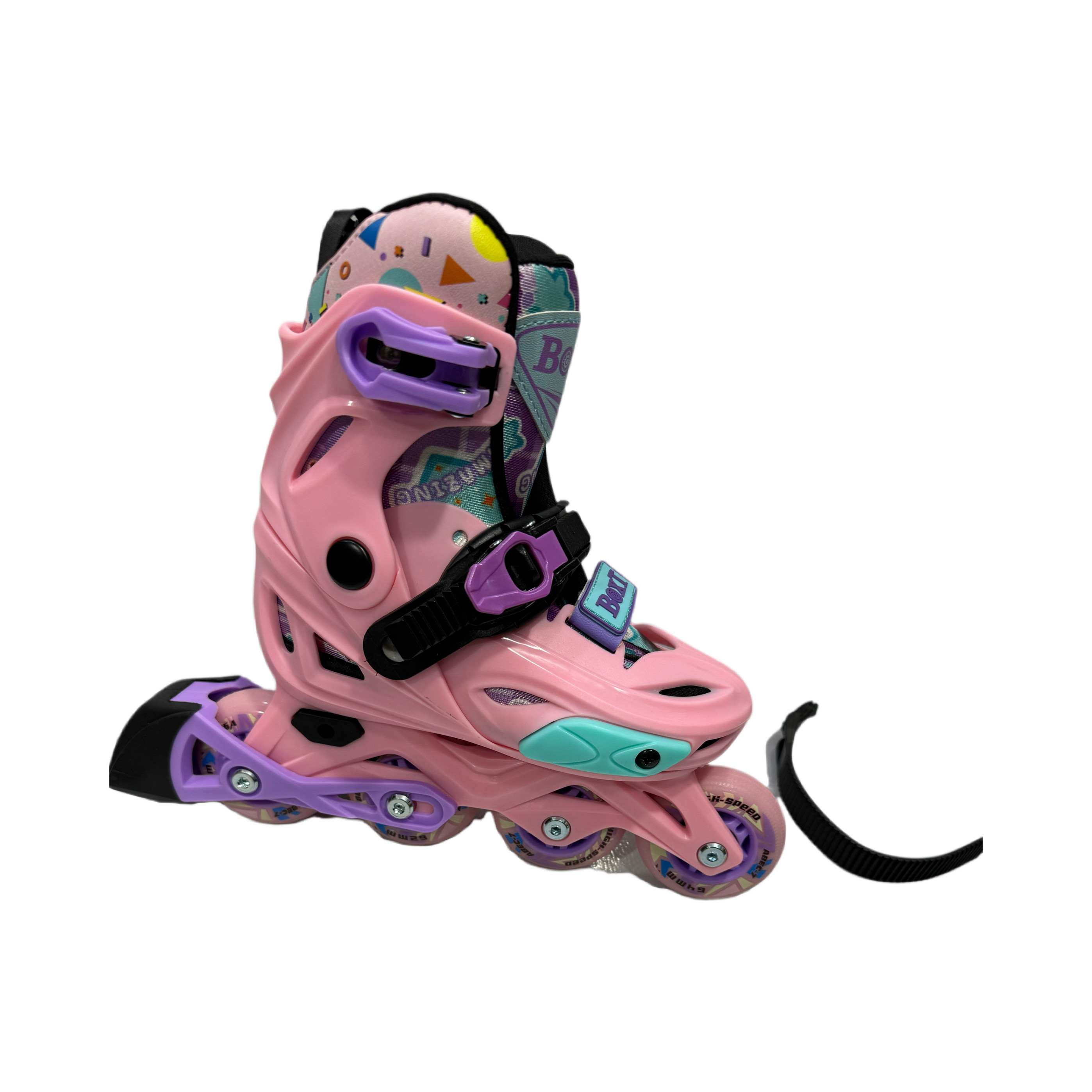 Роликовые коньки для детей 波斯特boxt轮滑鞋俱乐部培训班专业男女儿童旱冰鞋可调锁轮专业轮 DLS