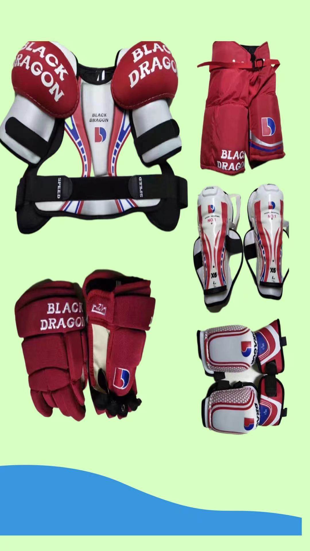 товар из китая 黑龙品牌冰球护具 专业青少年儿童冰球护具 入门级冰球护具 Black Dragon