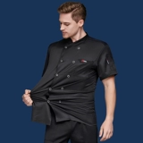 Высококачественная рабочая одежда для шеф-поваров, мужская осенне-зимняя одежда с длинными рукавами, кейтеринг в отеле, западный ресторан, задняя кухня, рабочая одежда, женская с короткими рукавами