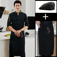 Черный лонгслив, шапка, фартук