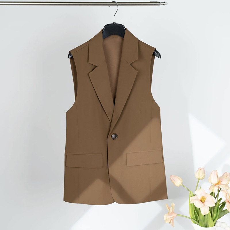 2025 Spring New Style Brother's Clothing Women's Boutique Same Style High-End Elegant Sleeveless Blazer Vest Jacket