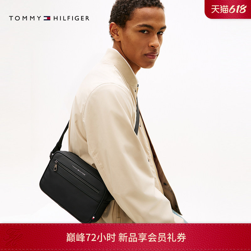 [Gift] Tommy26 New Spring and Summer Men's Casual Work Clothing Metal Letter Shoulder Crossbody Bag Camera Bag