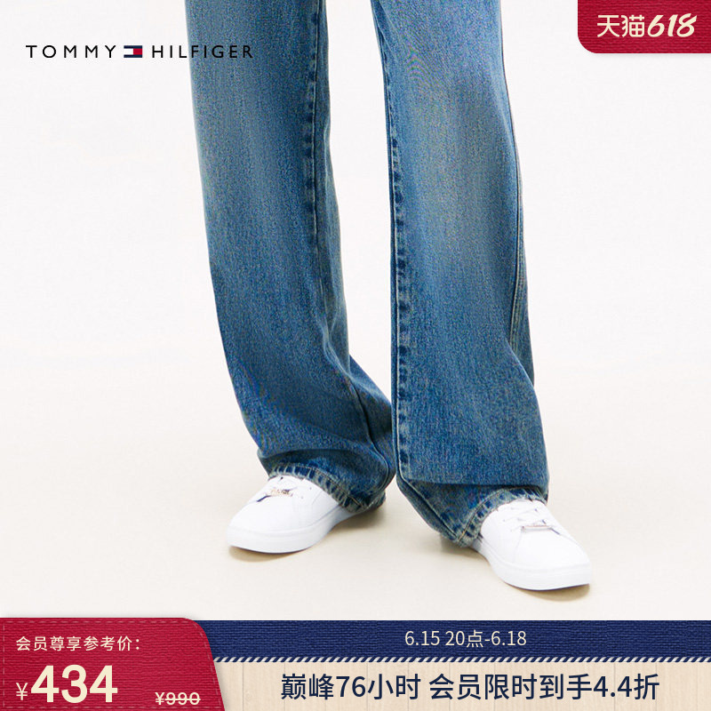 [Gift] Tommy26 New Spring and Summer Style Women's Simple Metal Logo Casual Lightweight Sports Shoes Sneakers White Shoes