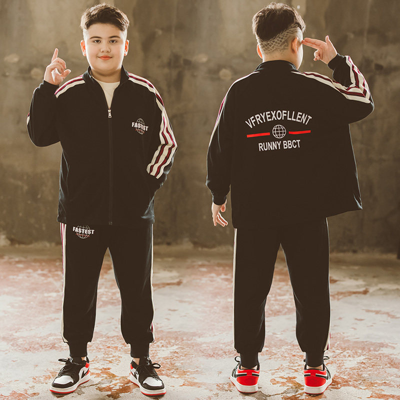 Fat Boy Sports Suit Spring Autumn Money 2021 New Men's Big Boy Fat Scout Garage to Increase Fat Kids Chauffin Autumn Autumn Clothing