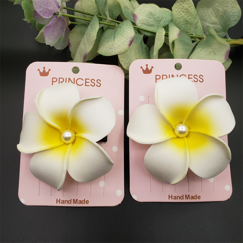 Plumeria Flower Hairpin Side Clip Japanese and Korean Style Hair Accessory for Girls, Suitable for Travel, Beach Photos, and Ethnic Dance Hair Clip for Girls