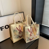 Шоппер, вместительная и большая брендовая льняная сумка, коллекция 2023