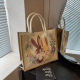 Шоппер, вместительная и большая брендовая льняная сумка, коллекция 2023