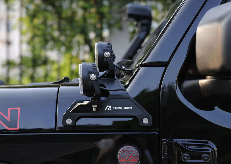 New Wrangler Jl Modification A-Pillar Double-Layer Bracket Aluminum Alloy Spotlight Bracket Dual Light High-Low Quick-Release Light Mount