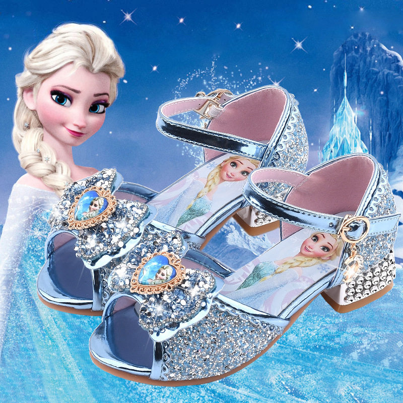 Girl Sandals Ice Chic Edge Love Tha Princess Shoes Little Girl Water Crystal Shoes Children High Heels Walking Show Shoes Show Shoes