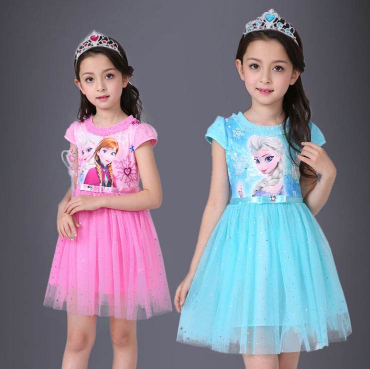 Ice and Snow Princess Esha Princess Dresses With Short Sleeves Girl Foreign Dress Love Tha Princess Dresses Dresses Dresses Dresses