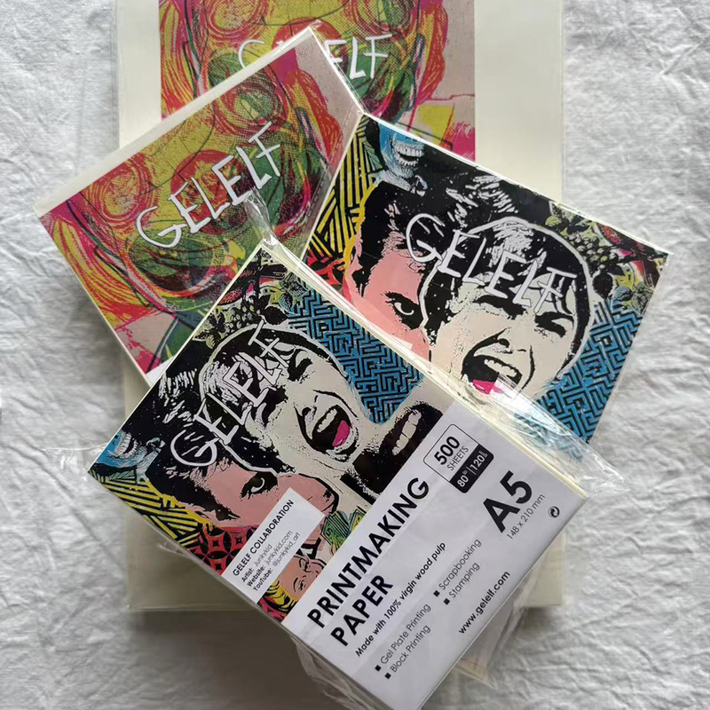 Gelelf Practice Paper, Work Paper, Gelatin Printmaking Paper, Special Paper for Gel Printmaking, Good Viscosity, Smooth and Flat Paper Surface