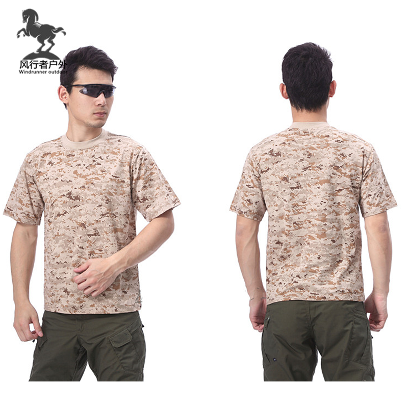 Outdoor military fans summer fast-drying CS tactical male desert digital camouflage T-shirt American breathable short-sleeved top quick-drying T-shirt