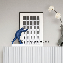 A Nordic simple modern creative Blue character ornaments home living room study bookcase model room decorations