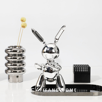 A modern simple model room bookcase silver machine rabbit decoration sales office childrens room soft decoration