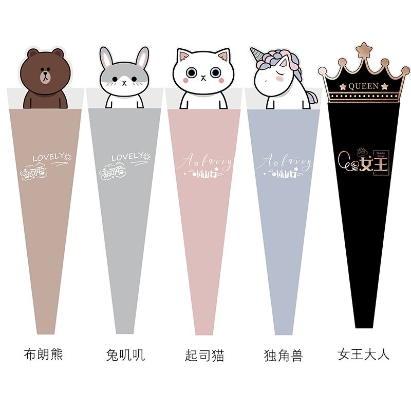 Small Bouquet Packaging Bag Flower Paper Transparent Flower Shop Large Number Single Bouquet Flower Bag Wrapping Paper Dry Flower Bag Multi-Branch Carnation