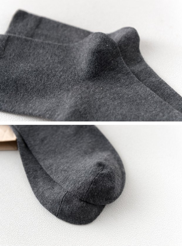 Tất nam kinh doanh vớ cotton mùa thu và mùa đông miệng rộng eo cao nam vớ cotton chải bông màu đen và trắng xám rắn màu nam vớ vớ gucci
