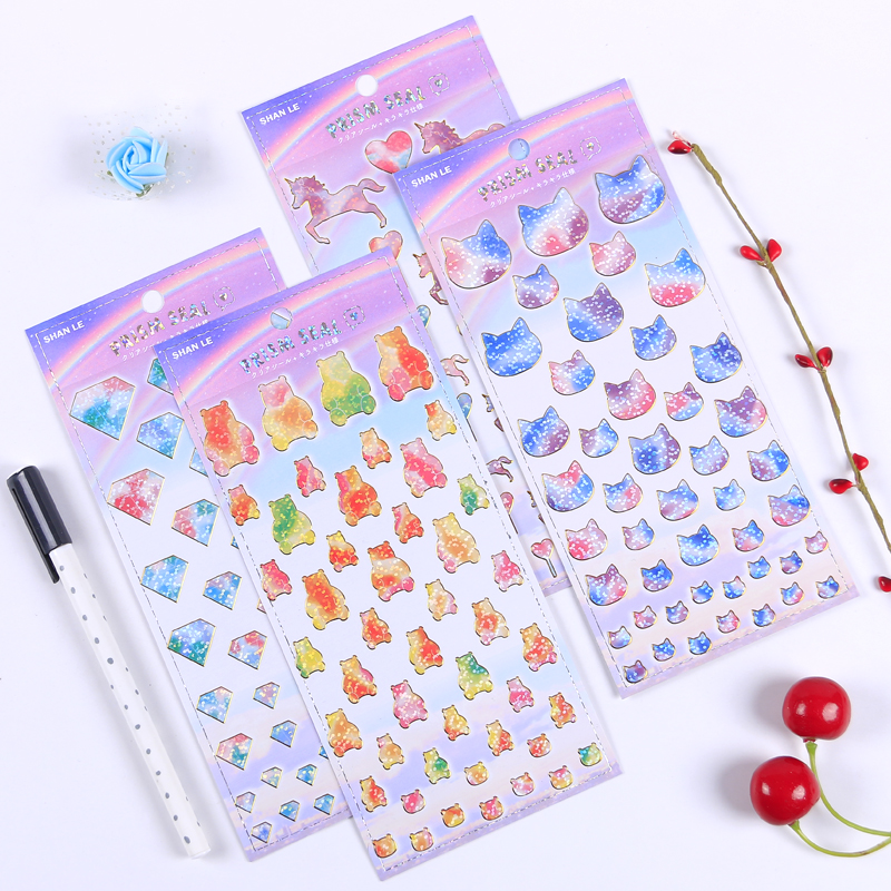 ins girl heart rainbow gold leaf flat hand account sticker children's dream small sticker sticker sticker sticker sticky hand account