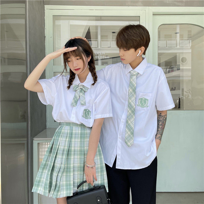DK Uniform Shirt JK Shirt Graduation Season Campus Wind Class Suit Lovers Halfsleeve Badge Embroidery 2022 new