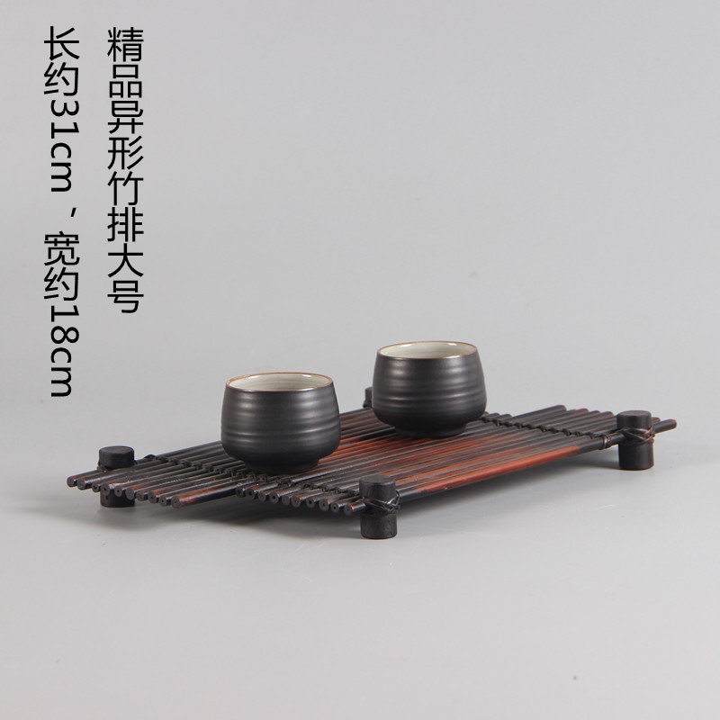 Make old Tea Road Bamboo Platoon Cups Woven Tea Set Accessories Tea Curtain Tea Mat Heat Insulation Mat Purple Bamboo Swing Piece Cup Mat Tea Mat