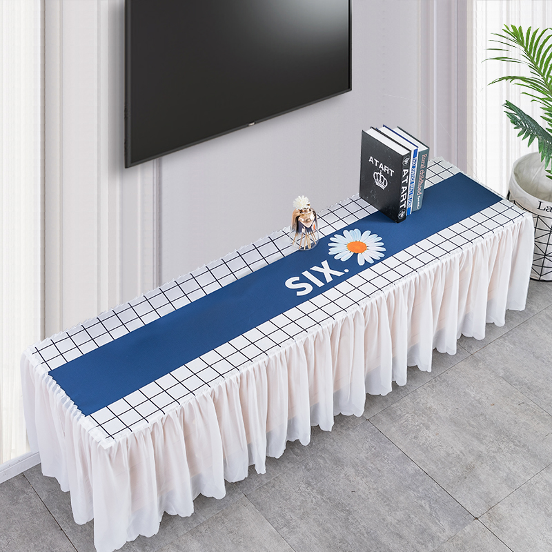 TV cabinet tablecloth dust cover waterproof cloth art Nordic home living room Strip Light Luxury modern minimalist cover towels