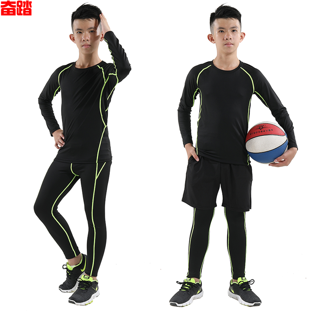 Children's basketball tight fitness fitness suit for boys soccer ball bottom elastic clothing speed spring and autumn