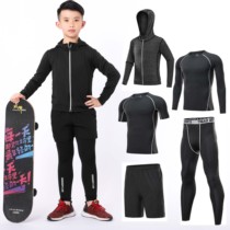 Childrens tights fitness suits sports fitness clothes stretch running training basketball bottom training breathable
