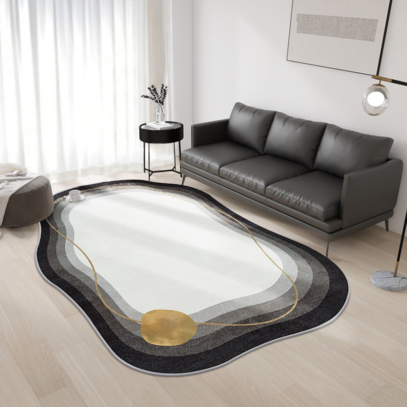Day-style minimalist living room Carpet Bedroom with Silent Wind Pure Color Line Destitute Nordic Irregular Profiled Bedside Mat